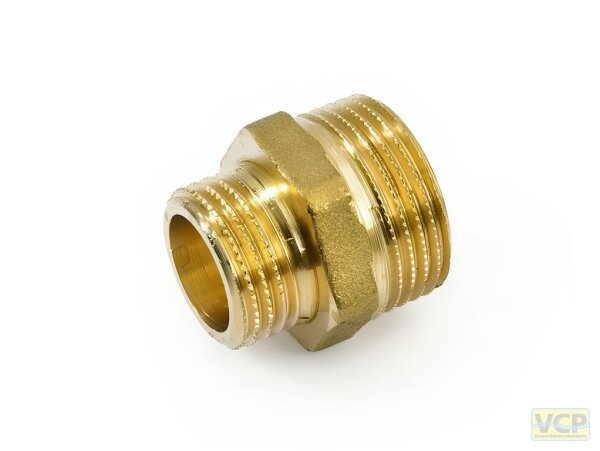 Reduziernippel Messing blank 3/4" x 1/2"