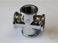 Kreuzstück Messing chrom 3/8"