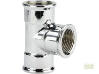T-Stück Messing chrom 6/4"