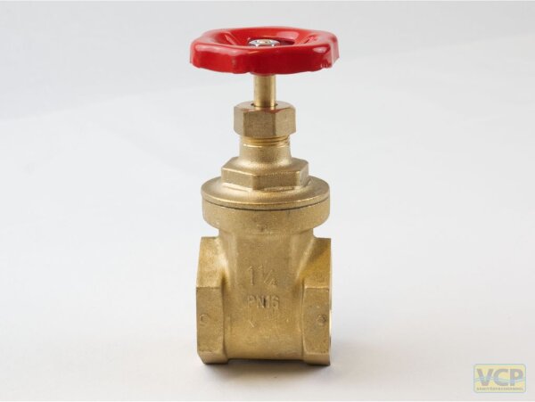 Muffen-Absperrschieber 5/4" Messing blank