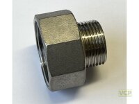 Muffennippel reduziert Edelstahl 6/4"Ag x 2"Ig