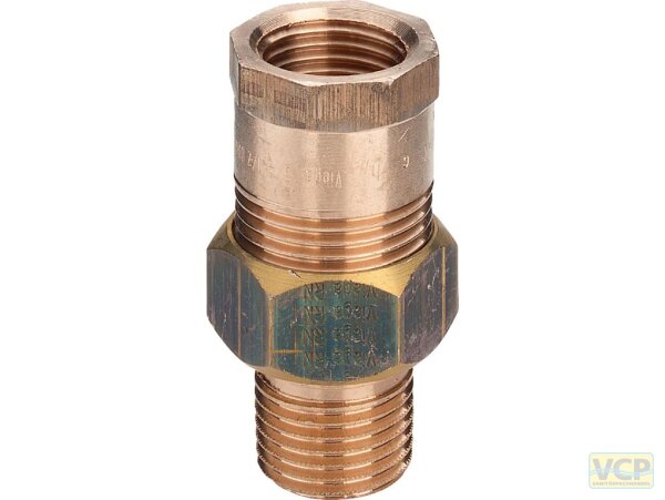 Rohrverschraubung Rotguss blank 5/4" Ig x Ag konisch dichtend